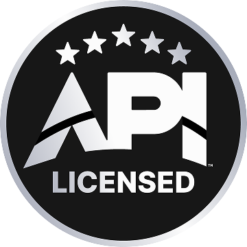 API Licensed badge with five stars on a black background