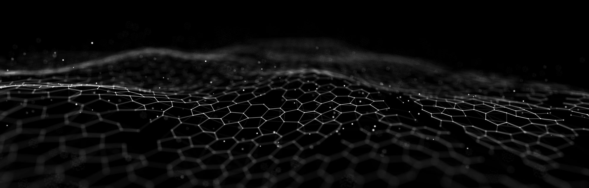 Black honeycomb pattern on a dark background