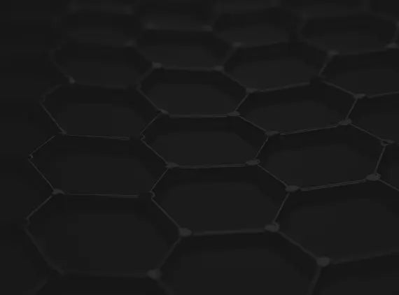 A close-up of a dark textured surface with a repeating hexagonal honeycomb pattern in black and very dark gray.