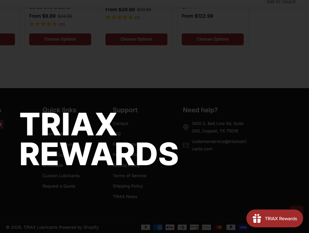 An explanatory GIF showing different windows available in the TRIAX rewards pop-up menu on the website