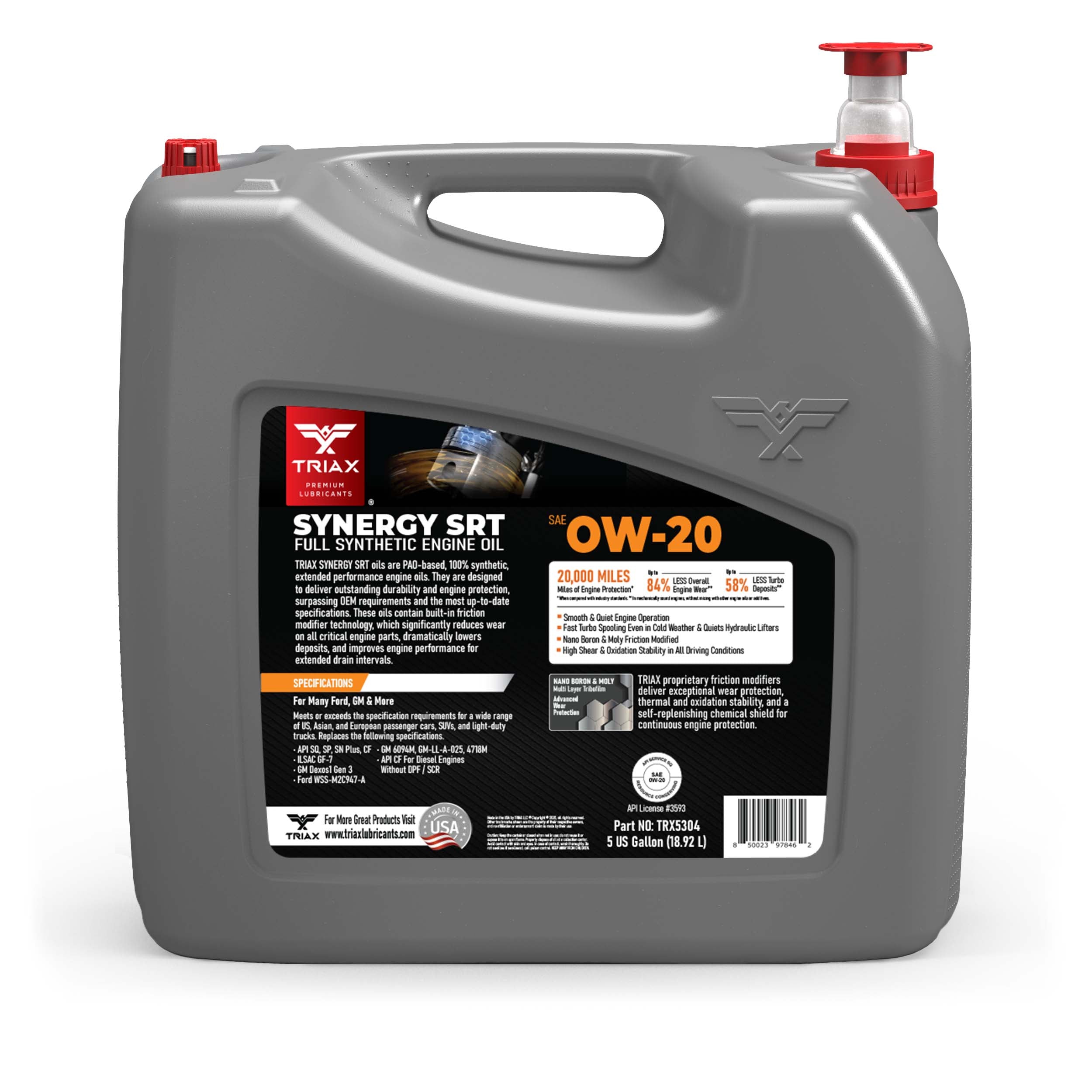 TRIAX Engine Oil Synergy SRT 0W-20 Full Synthetic – TRIAX Lubricants