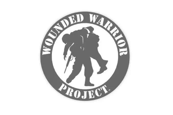 Wounded Warrior Project logo with silhouette of a warrior on a white background