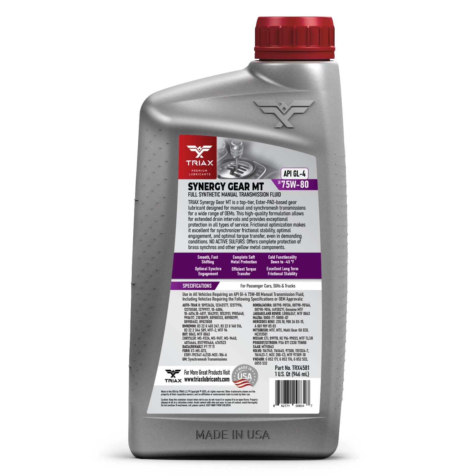 TRIAX Synergy Gear MT 75W-80 GL-4 – TRIAX Lubricants